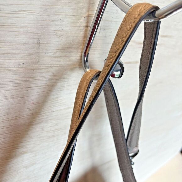 Coach Edie Turn lock Taupe Pebbled Leather Shoulder Bag Purse Satchel 36855 - Picture 5 of 16